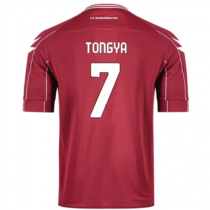 Danxen Bambino Maglia Franco Tongya #7 Borgogna Kit Gara Home 2024/25 Maglietta