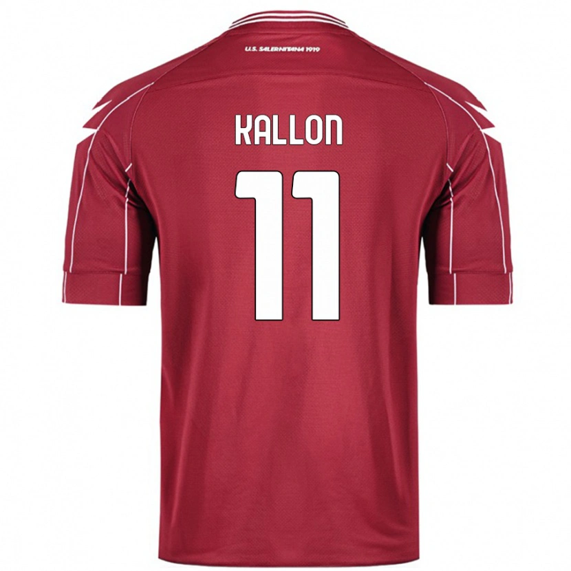 Danxen Bambino Maglia Yayah Kallon #11 Borgogna Kit Gara Home 2024/25 Maglietta
