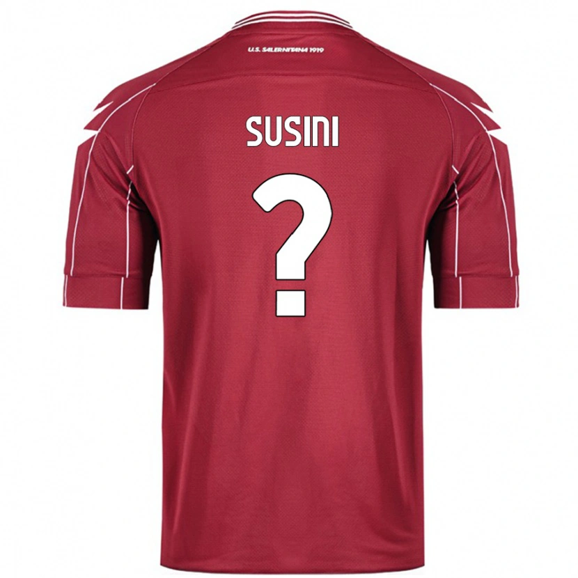 Danxen Bambino Maglia Antonio Susini #0 Borgogna Kit Gara Home 2024/25 Maglietta