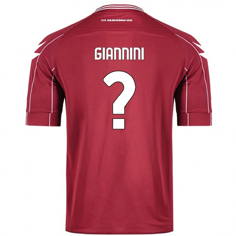 Danxen Bambino Maglia Emanuele Giannini #0 Borgogna Kit Gara Home 2024/25 Maglietta