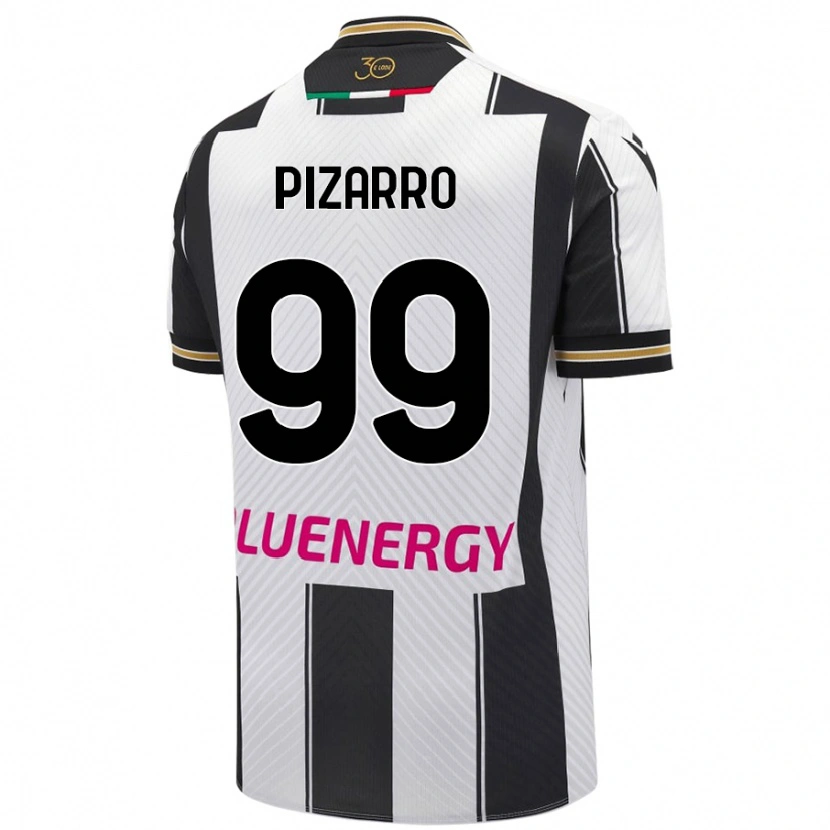Danxen Bambino Maglia Damián Pizarro #99 Bianco Nero Kit Gara Home 2024/25 Maglietta