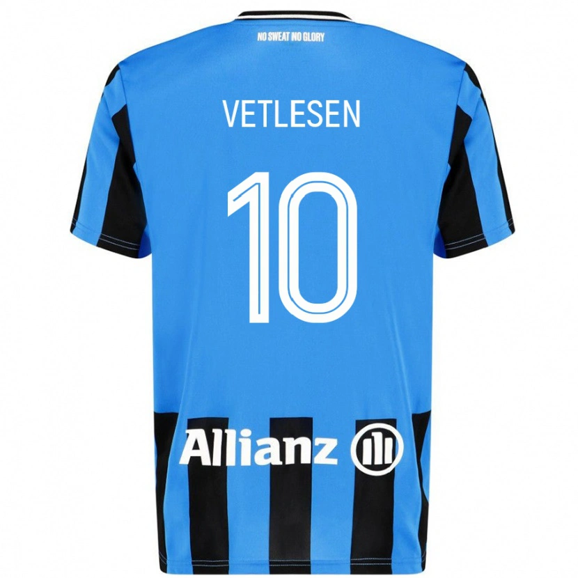 Danxen Bambino Maglia Hugo Vetlesen #10 Azzurro Nero Kit Gara Home 2024/25 Maglietta