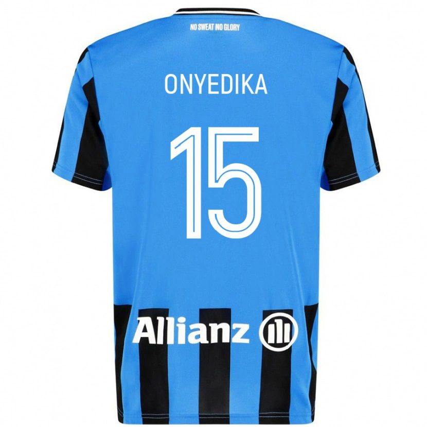 Danxen Bambino Maglia Raphael Onyedika #15 Azzurro Nero Kit Gara Home 2024/25 Maglietta