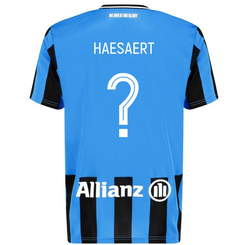Danxen Bambino Maglia Mateo Haesaert #0 Azzurro Nero Kit Gara Home 2024/25 Maglietta