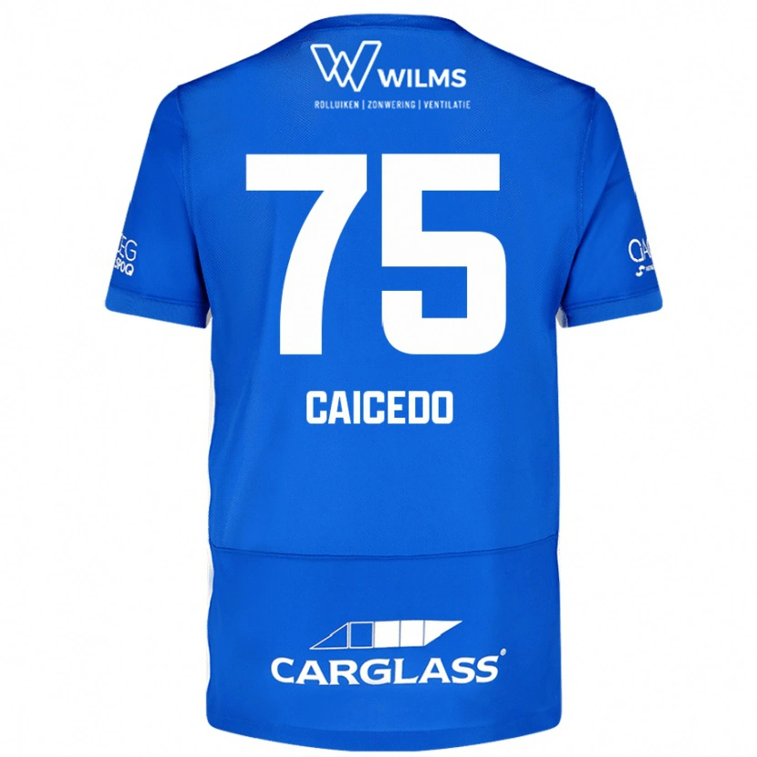 Danxen Bambino Maglia Alfred Caicedo #75 Blu Kit Gara Home 2024/25 Maglietta