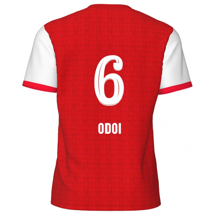 Danxen Bambino Maglia Denis Odoi #6 Rosso Bianco Kit Gara Home 2024/25 Maglietta