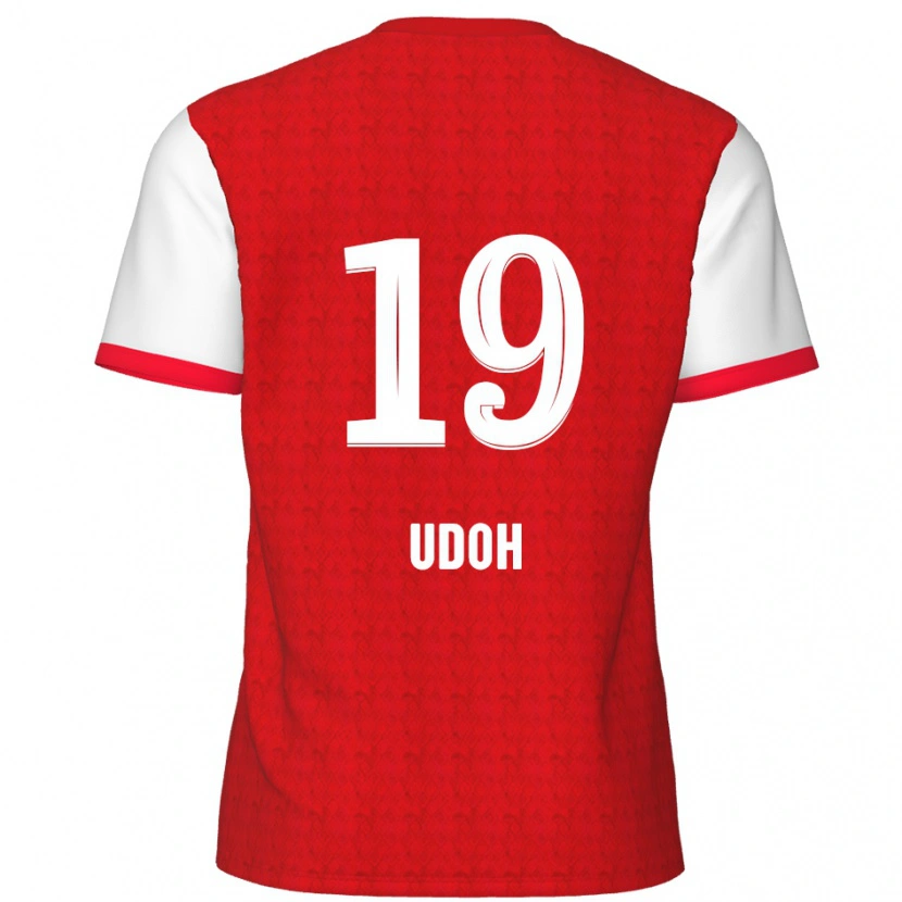 Danxen Bambino Maglia Victor Udoh #19 Rosso Bianco Kit Gara Home 2024/25 Maglietta