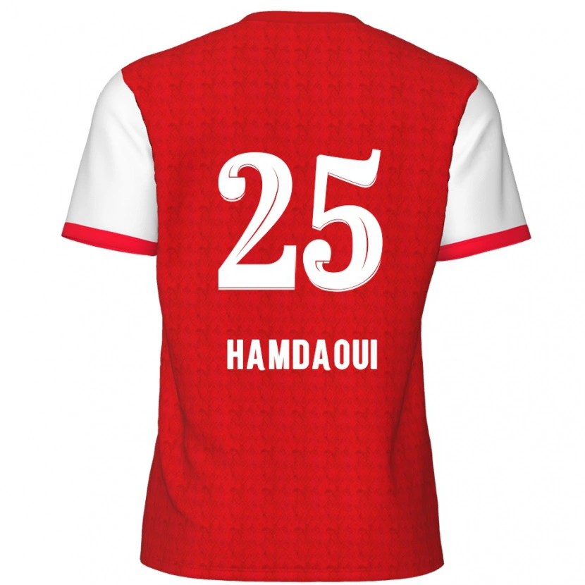 Danxen Bambino Maglia Youssef Hamdaoui #25 Rosso Bianco Kit Gara Home 2024/25 Maglietta