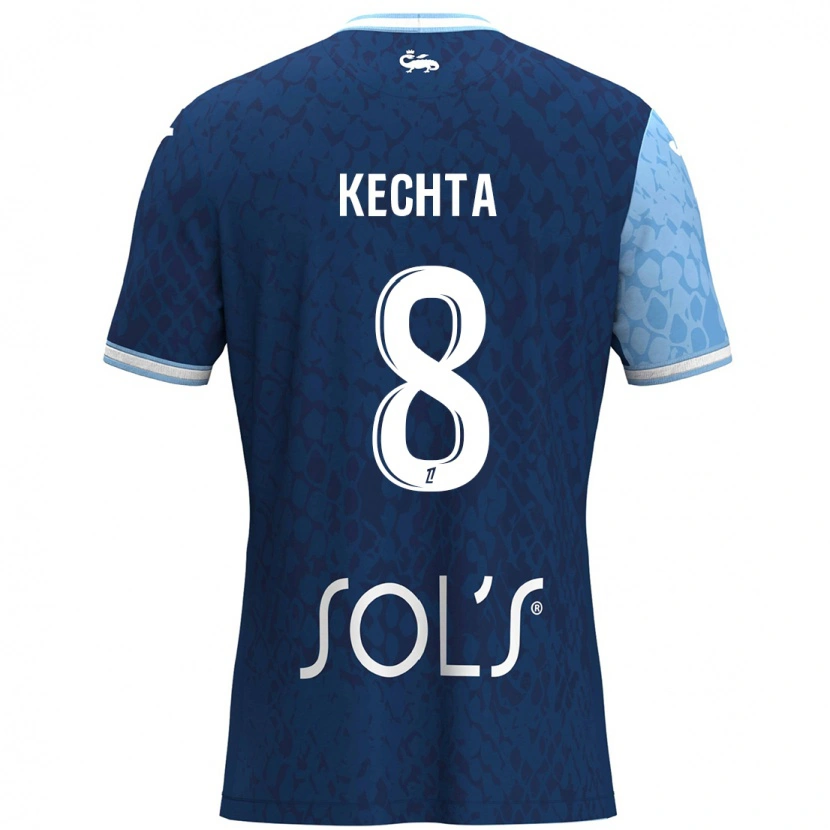 Danxen Bambino Maglia Yassine Kechta #8 Azzurro Blu Scuro Kit Gara Home 2024/25 Maglietta