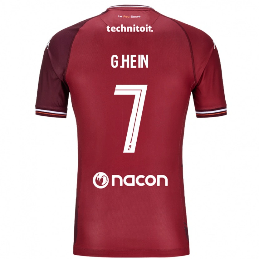 Danxen Bambino Maglia Gauthier Hein #7 Rosso Granata Kit Gara Home 2024/25 Maglietta