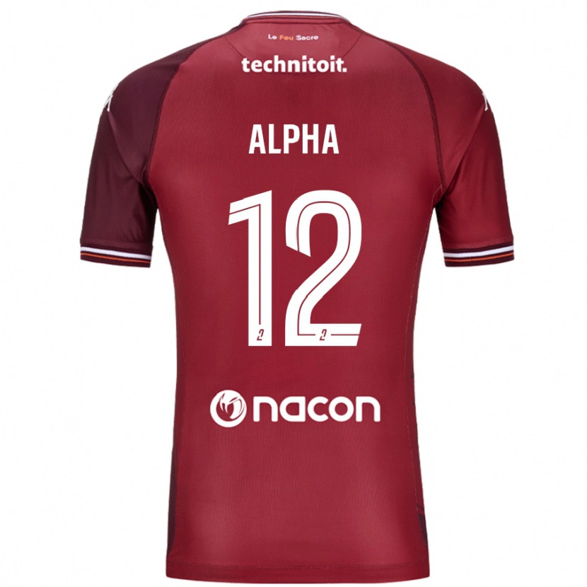 Danxen Bambino Maglia Alpha Touré #12 Rosso Granata Kit Gara Home 2024/25 Maglietta