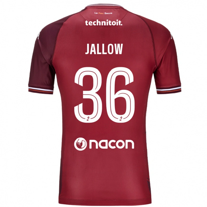 Danxen Bambino Maglia Ablie Jallow #36 Rosso Granata Kit Gara Home 2024/25 Maglietta