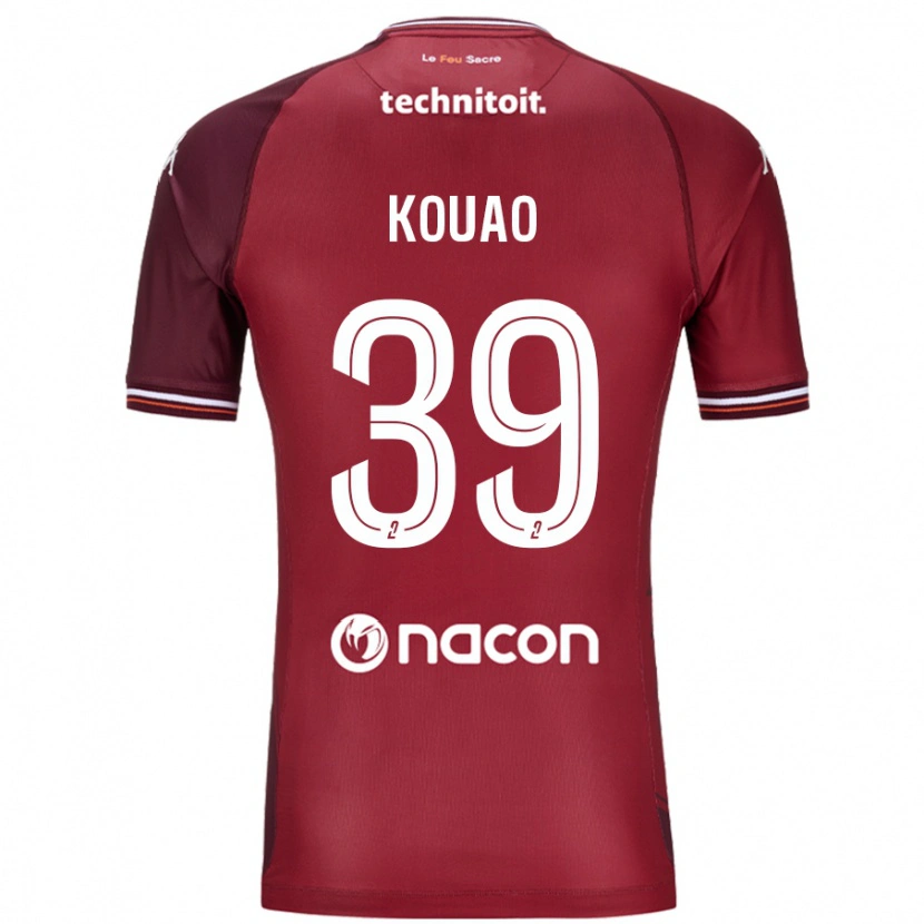 Danxen Bambino Maglia Koffi Kouao #39 Rosso Granata Kit Gara Home 2024/25 Maglietta
