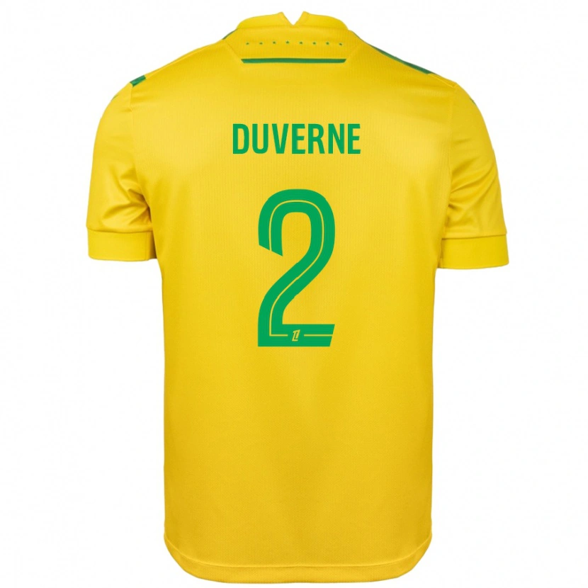 Danxen Bambino Maglia Jean-Kévin Duverne #2 Giallo Verde Kit Gara Home 2024/25 Maglietta