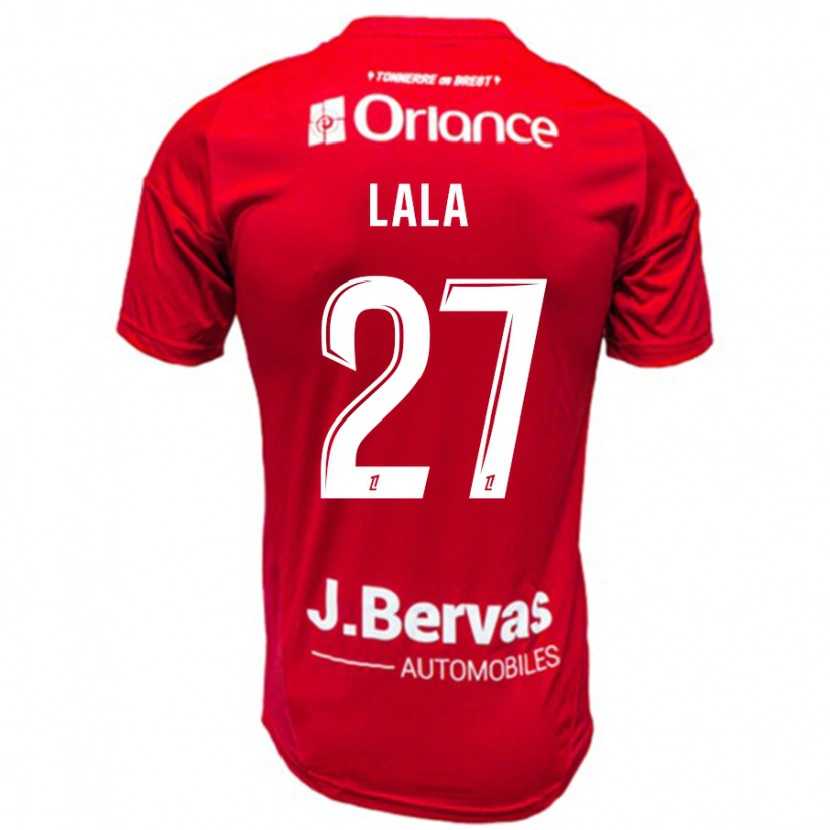 Danxen Bambino Maglia Kenny Lala #27 Rosso Bianco Kit Gara Home 2024/25 Maglietta
