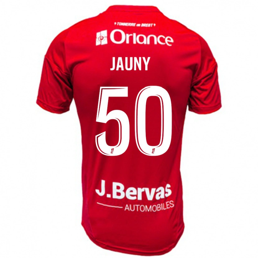 Danxen Bambino Maglia Noah Jauny #50 Rosso Bianco Kit Gara Home 2024/25 Maglietta
