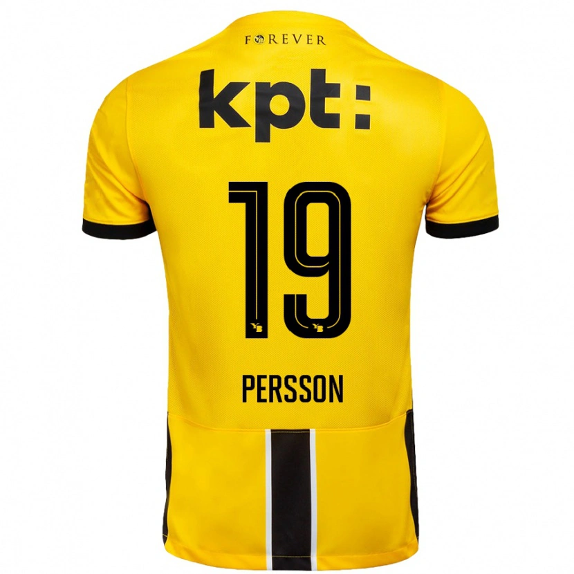 Danxen Bambino Maglia Noah Persson #19 Giallo Nero Kit Gara Home 2024/25 Maglietta