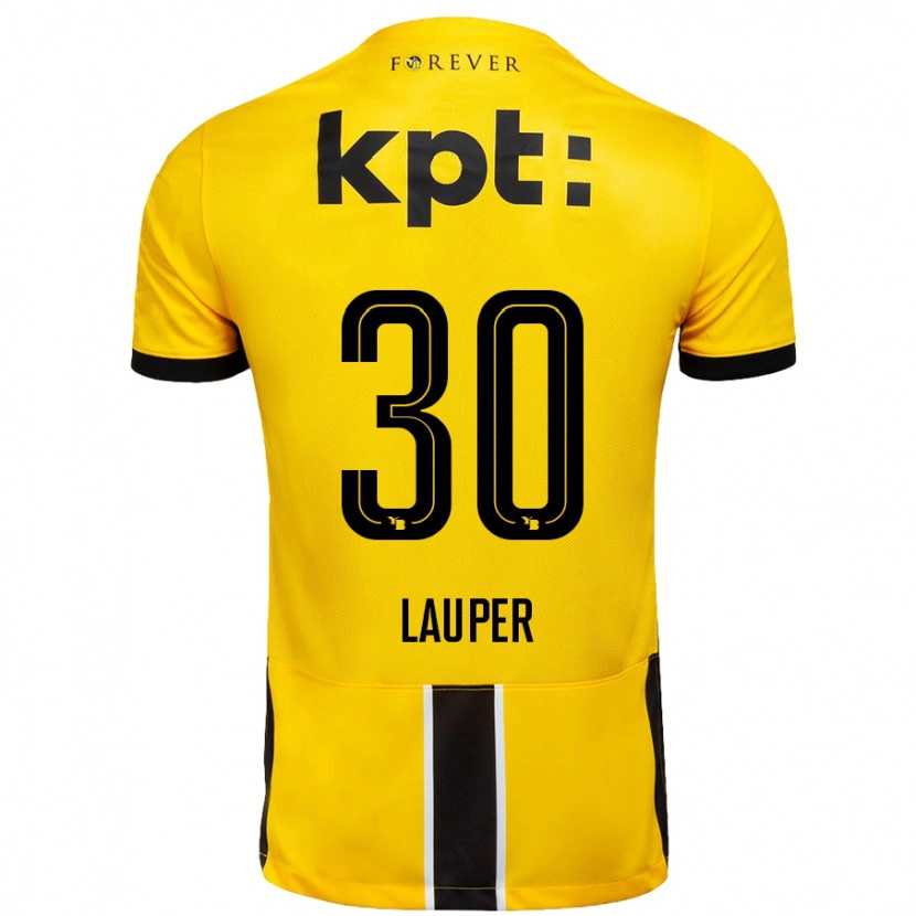 Danxen Bambino Maglia Sandro Lauper #30 Giallo Nero Kit Gara Home 2024/25 Maglietta