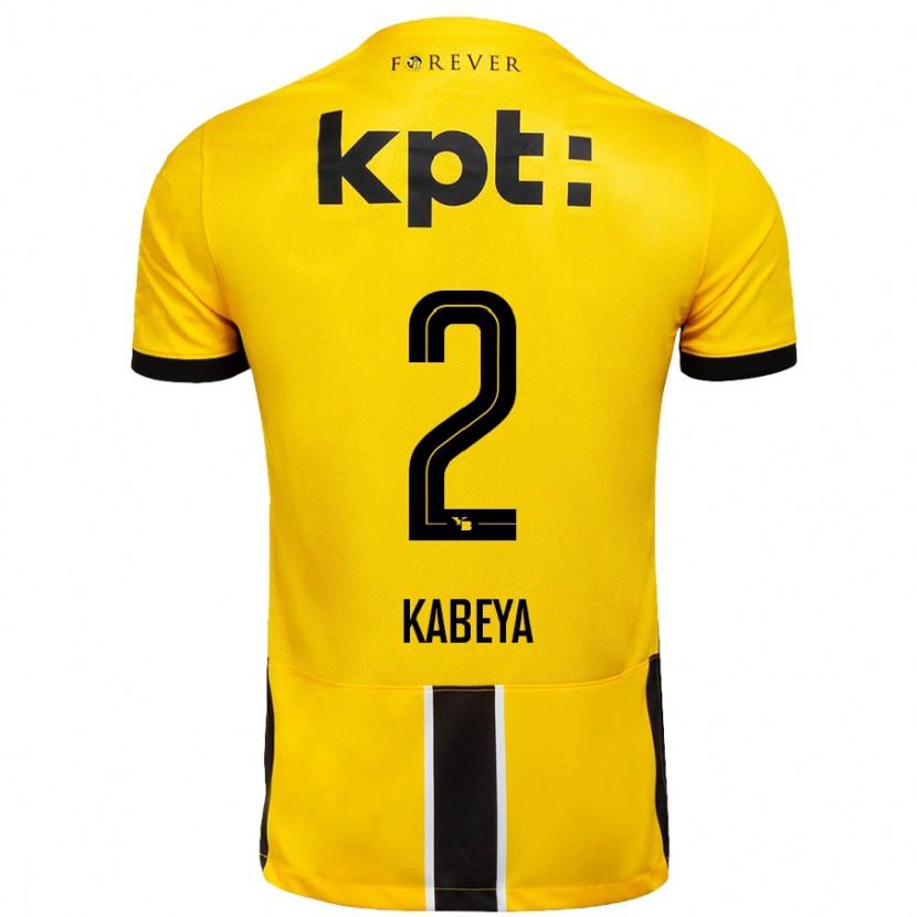 Danxen Bambino Maglia Benjamin Kabeya #2 Giallo Nero Kit Gara Home 2024/25 Maglietta