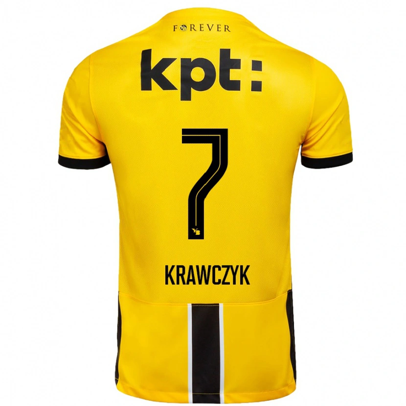 Danxen Bambino Maglia Caroline Krawczyk #7 Giallo Nero Kit Gara Home 2024/25 Maglietta