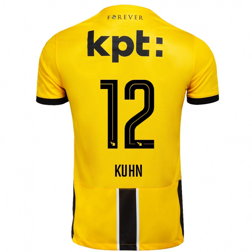 Danxen Bambino Maglia Athena Kühn #12 Giallo Nero Kit Gara Home 2024/25 Maglietta