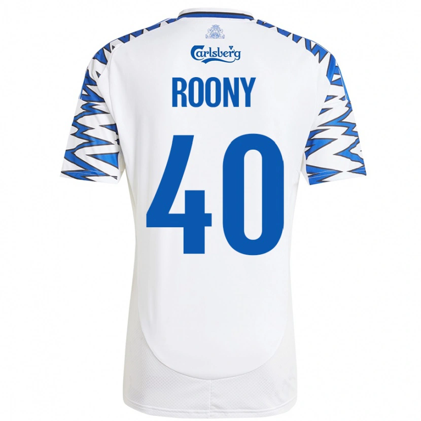 Danxen Bambino Maglia Roony Bardghji #40 Bianco Azzurro Kit Gara Home 2024/25 Maglietta