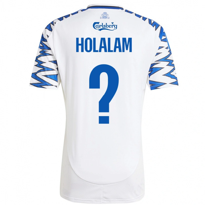 Danxen Bambino Maglia Ishaq Holalam #0 Bianco Azzurro Kit Gara Home 2024/25 Maglietta
