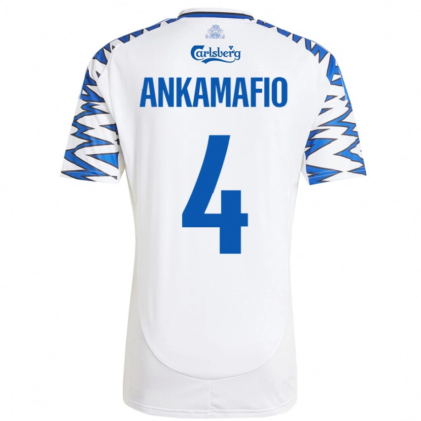 Danxen Bambino Maglia Graham Ankamafio #4 Bianco Azzurro Kit Gara Home 2024/25 Maglietta