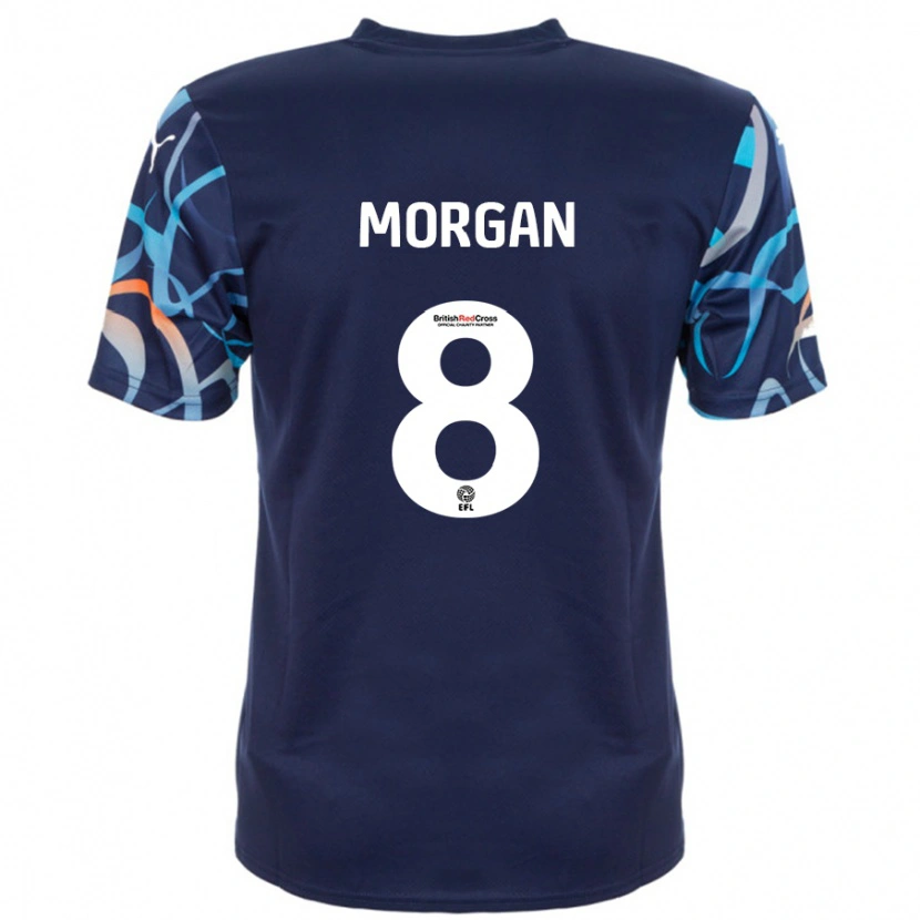 Danxen Bambino Maglia Albie Morgan #8 Blu Navy Kit Gara Away 2024/25 Maglietta