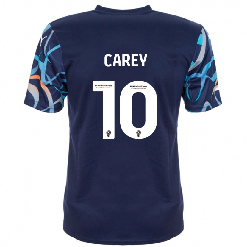 Danxen Bambino Maglia Sonny Carey #10 Blu Navy Kit Gara Away 2024/25 Maglietta