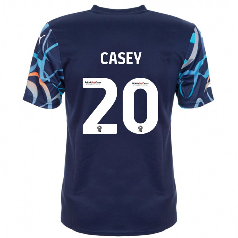 Danxen Bambino Maglia Oliver Casey #20 Blu Navy Kit Gara Away 2024/25 Maglietta