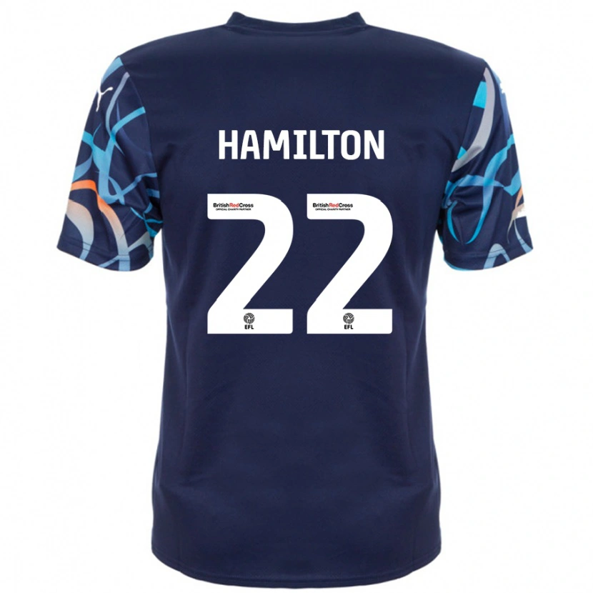 Danxen Bambino Maglia Cj Hamilton #22 Blu Navy Kit Gara Away 2024/25 Maglietta