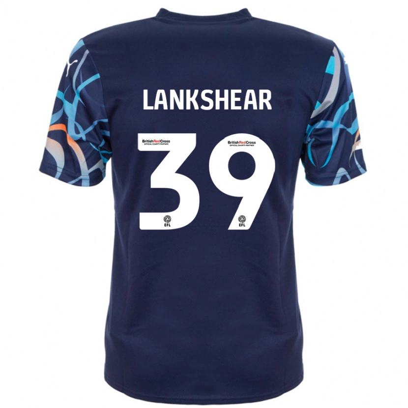 Danxen Bambino Maglia Alex Lankshear #39 Blu Navy Kit Gara Away 2024/25 Maglietta