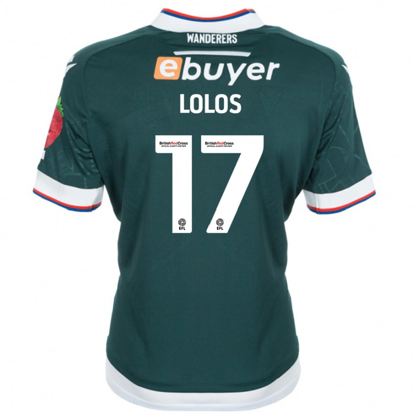 Danxen Bambino Maglia Klaidi Lolos #17 Verde Scuro Kit Gara Away 2024/25 Maglietta