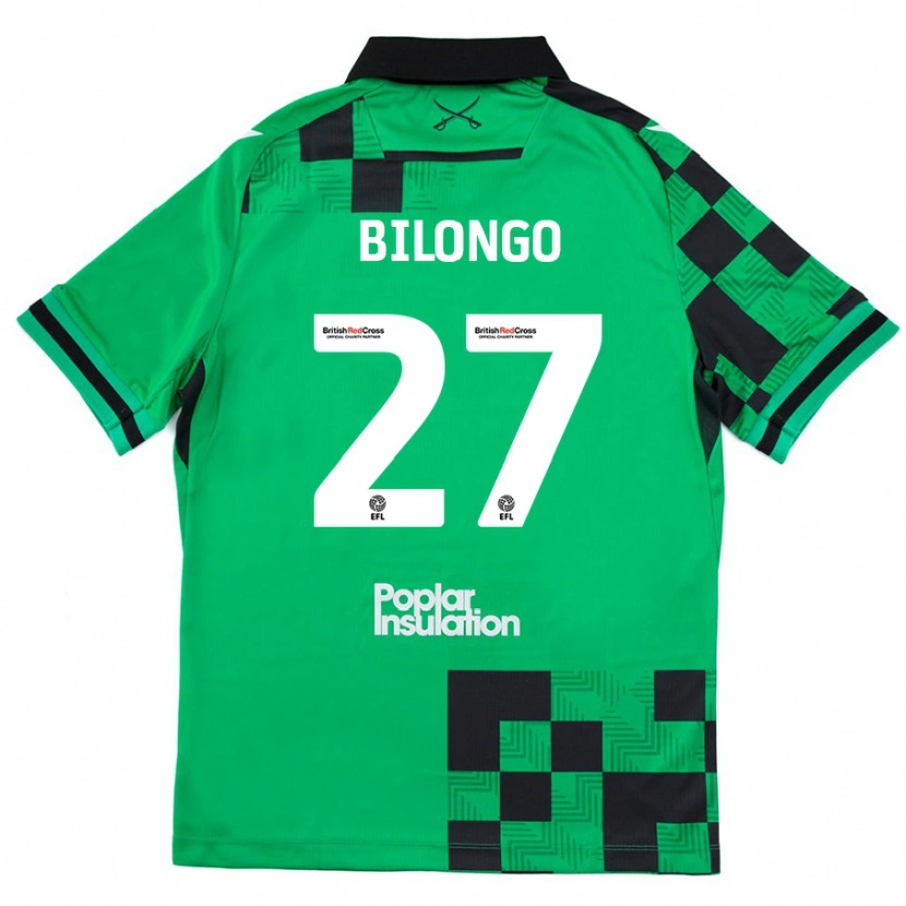 Danxen Bambino Maglia Bryant Bilongo #27 Verde Nero Kit Gara Away 2024/25 Maglietta