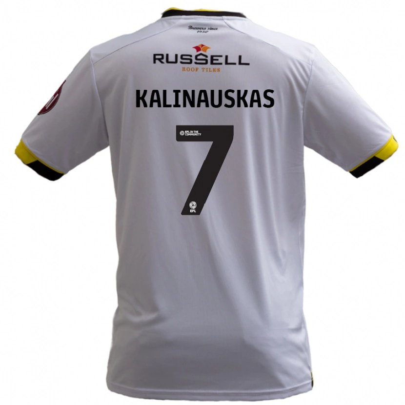 Danxen Bambino Maglia Tomas Kalinauskas #7 Bianco Kit Gara Away 2024/25 Maglietta