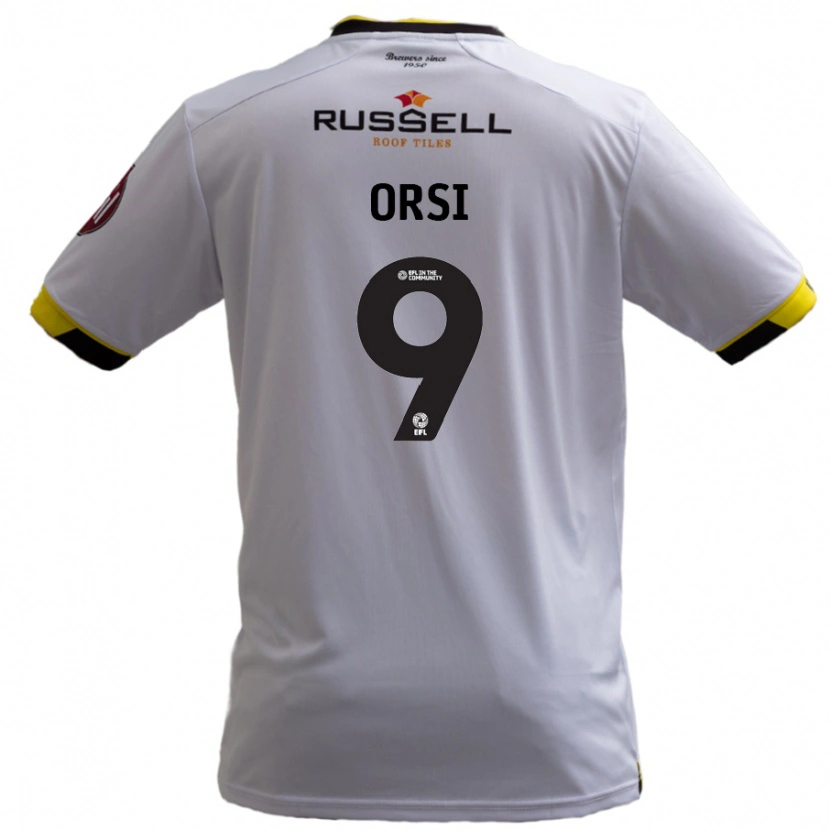 Danxen Bambino Maglia Danilo Orsi #9 Bianco Kit Gara Away 2024/25 Maglietta