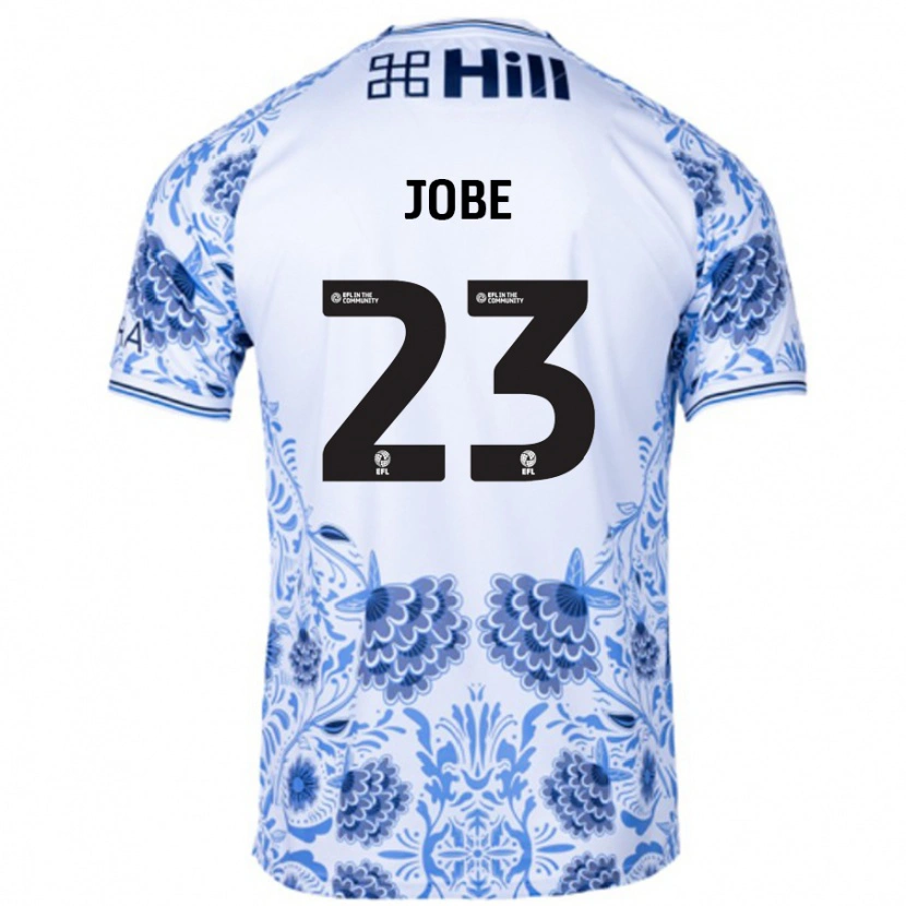 Danxen Bambino Maglia Mamadou Jobe #23 Bianco Blu Kit Gara Away 2024/25 Maglietta