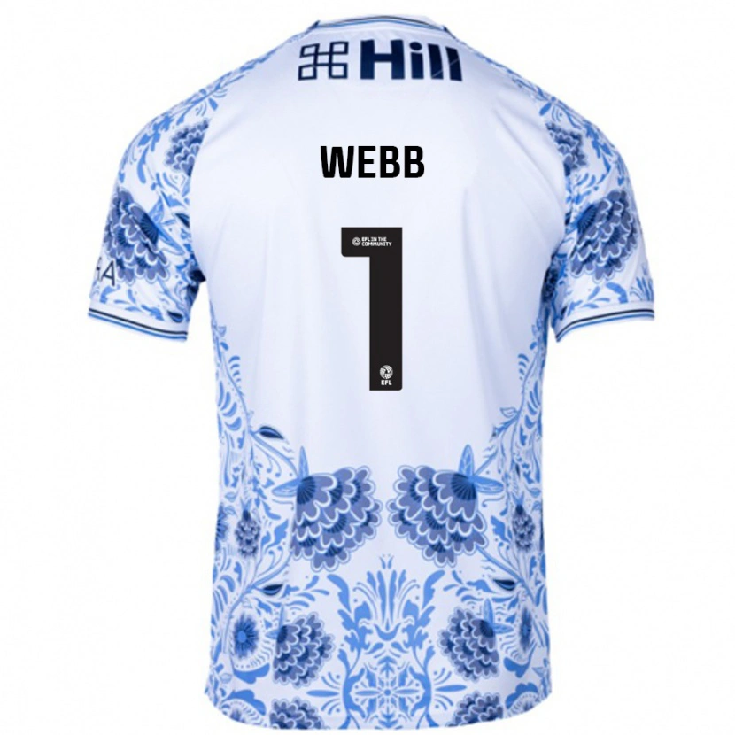 Danxen Bambino Maglia Lauren Webb #1 Bianco Blu Kit Gara Away 2024/25 Maglietta
