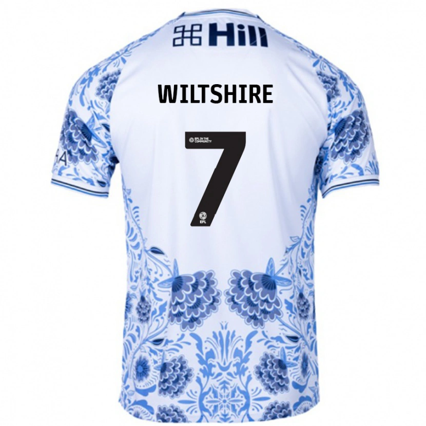 Danxen Bambino Maglia Sarah Wiltshire #7 Bianco Blu Kit Gara Away 2024/25 Maglietta