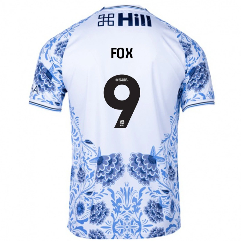 Danxen Bambino Maglia Ruth Fox #9 Bianco Blu Kit Gara Away 2024/25 Maglietta
