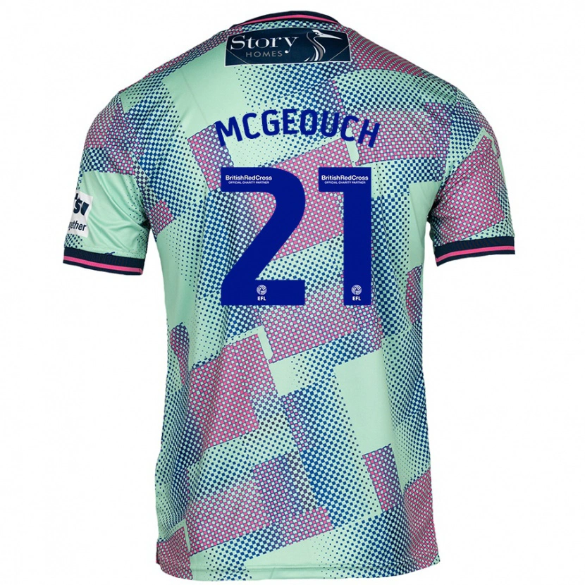 Danxen Bambino Maglia Dylan Mcgeouch #21 Verde Kit Gara Away 2024/25 Maglietta