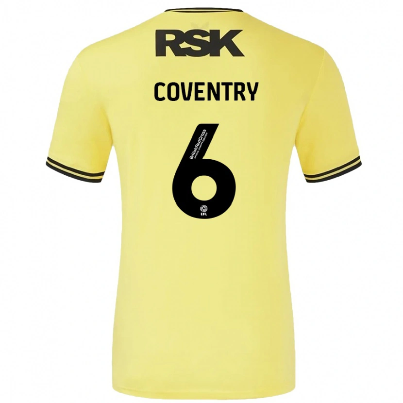 Danxen Bambino Maglia Conor Coventry #6 Giallo Nero Kit Gara Away 2024/25 Maglietta