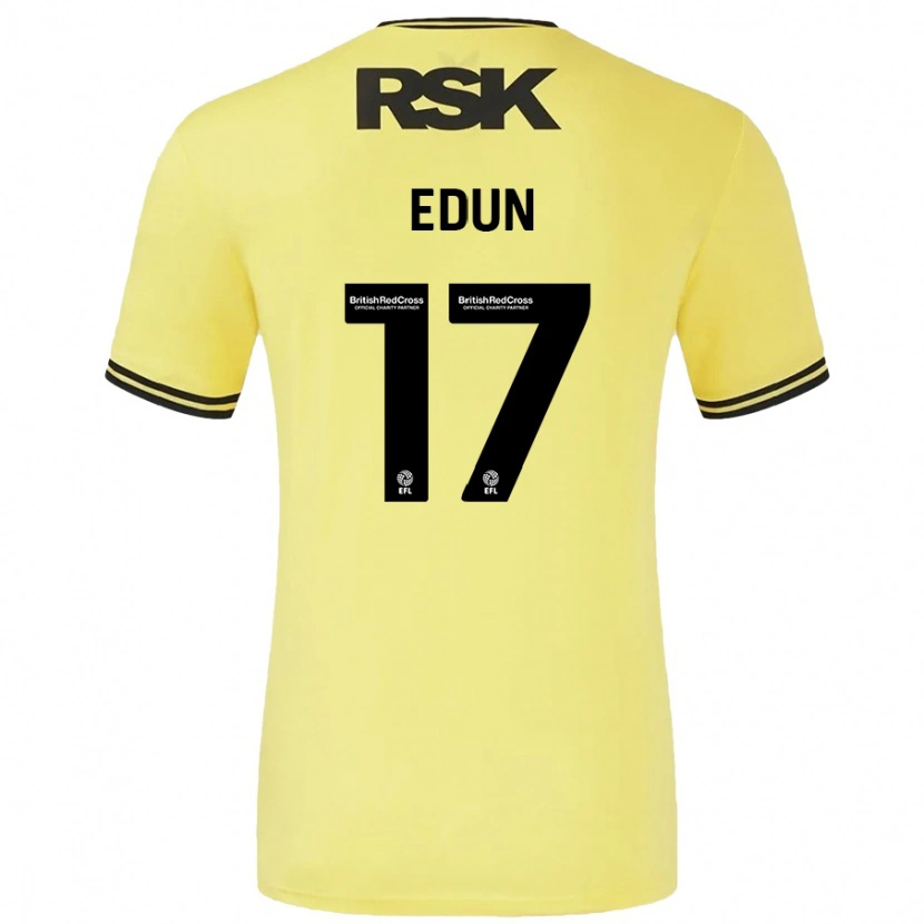 Danxen Bambino Maglia Tayo Edun #17 Giallo Nero Kit Gara Away 2024/25 Maglietta