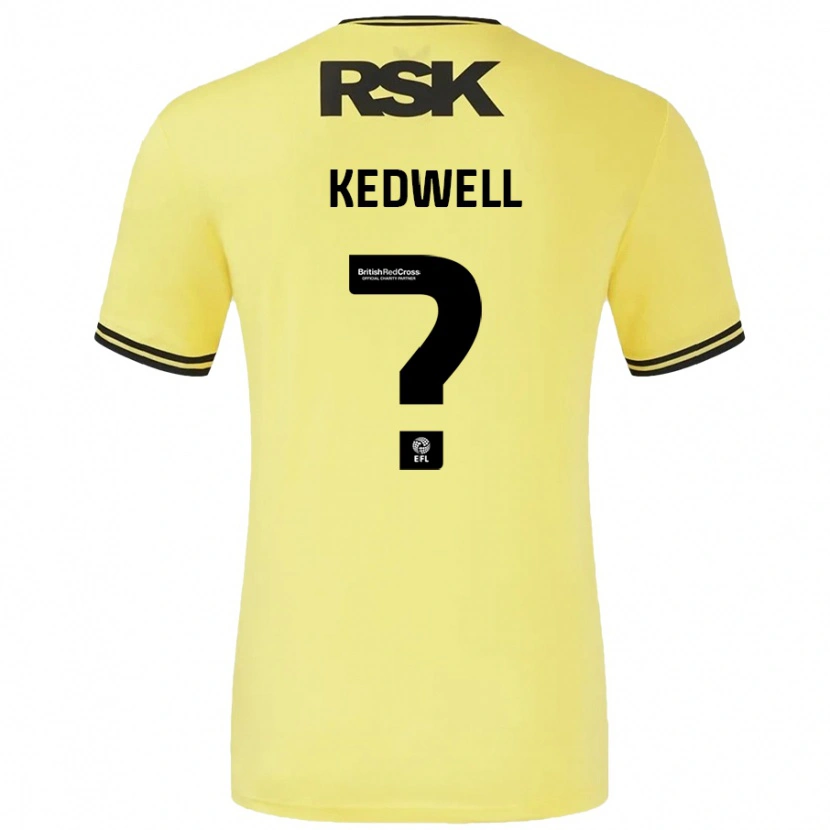 Danxen Bambino Maglia Harvey Kedwell #0 Giallo Nero Kit Gara Away 2024/25 Maglietta