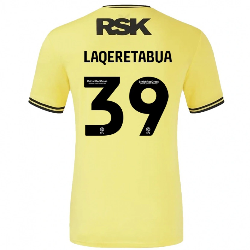Danxen Bambino Maglia Josh Laqeretabua #39 Giallo Nero Kit Gara Away 2024/25 Maglietta