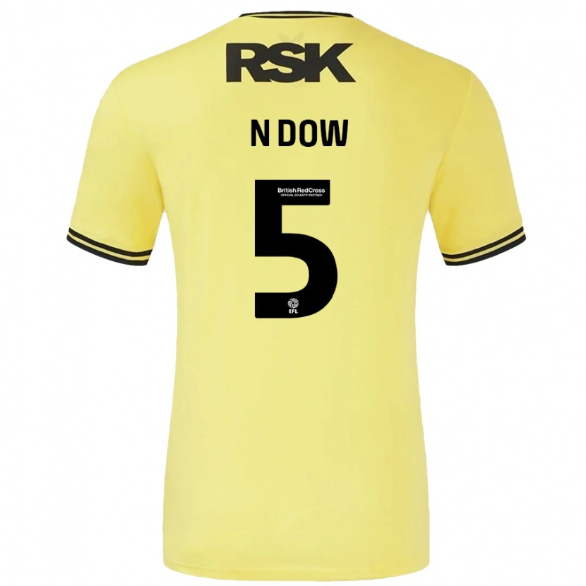 Danxen Bambino Maglia Elisha N'dow #5 Giallo Nero Kit Gara Away 2024/25 Maglietta