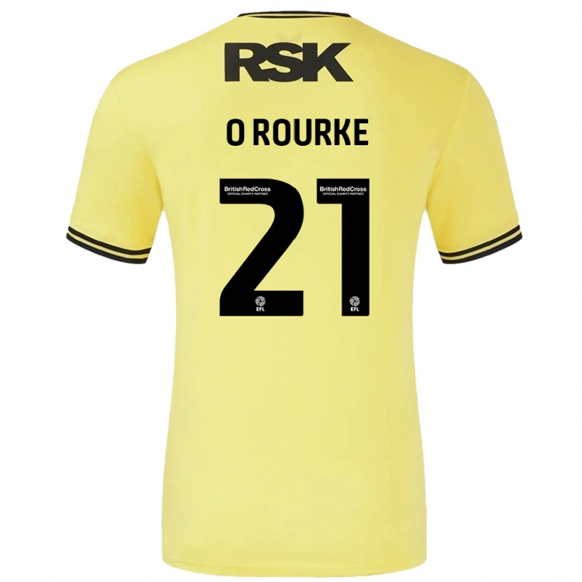 Danxen Bambino Maglia Sophie O'rourke #21 Giallo Nero Kit Gara Away 2024/25 Maglietta