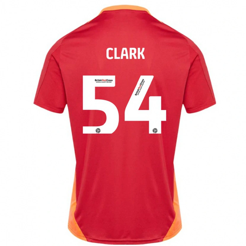 Danxen Bambino Maglia Max Clark #54 Blu Bianco Sporco Kit Gara Away 2024/25 Maglietta