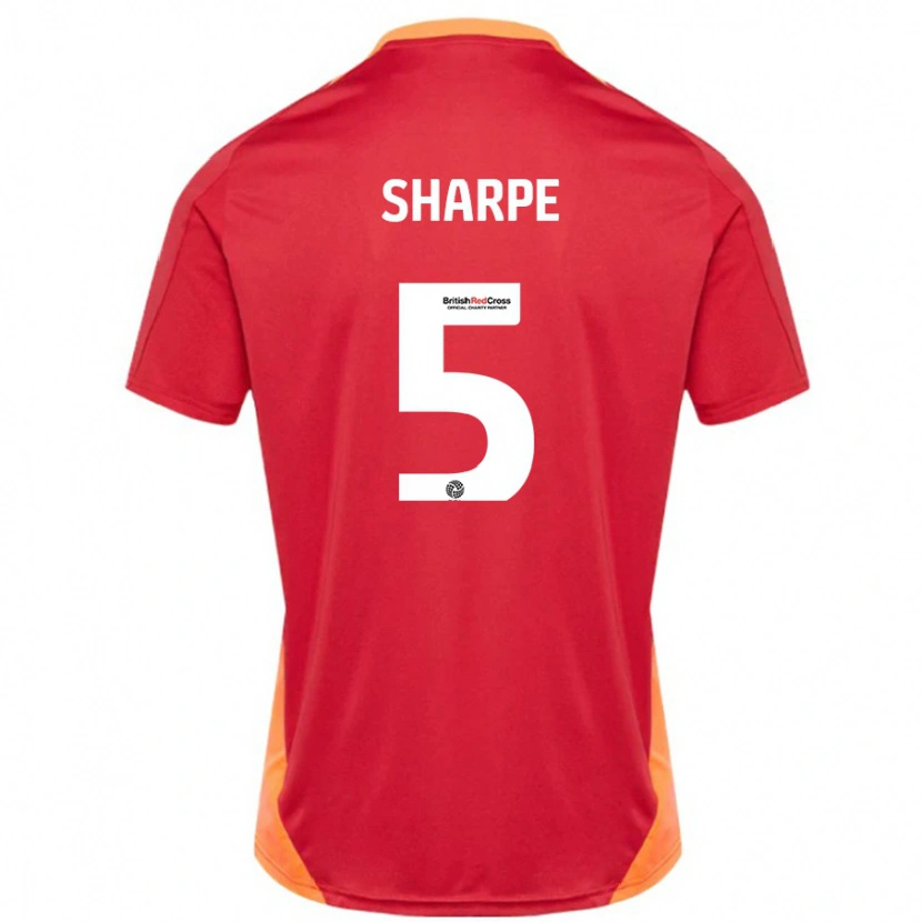 Danxen Bambino Maglia Manfy Sharpe #5 Blu Bianco Sporco Kit Gara Away 2024/25 Maglietta